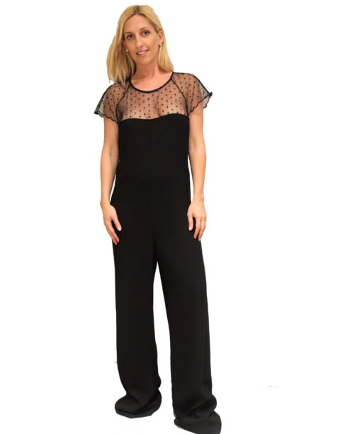 Short Sleeve Sheer Jumpsuit